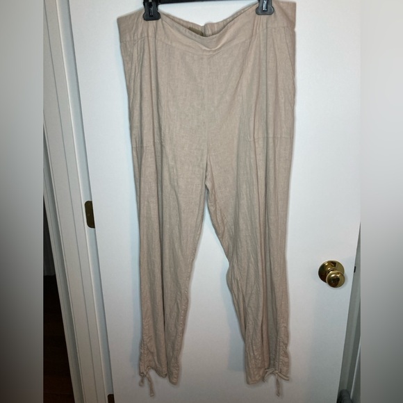 Naturals d&co. Linen, Rayon blend, Women's L, Casual Pants, Rouged sides - Picture 2 of 10